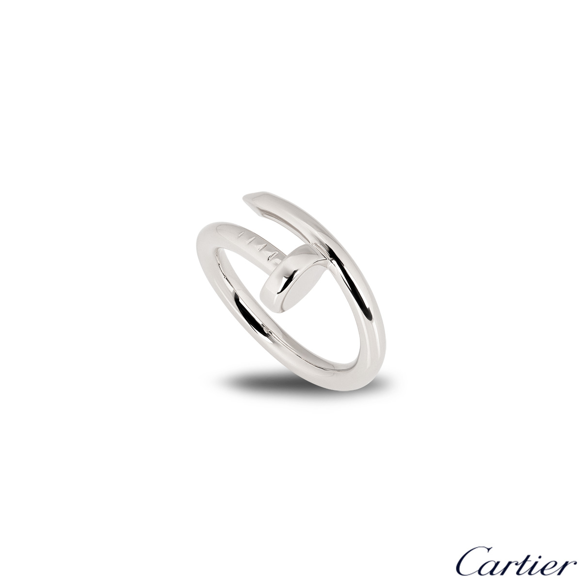 Cartier 18k White Gold Plain Juste Un Clou Ring Size 52 B4099200 | Rich ...